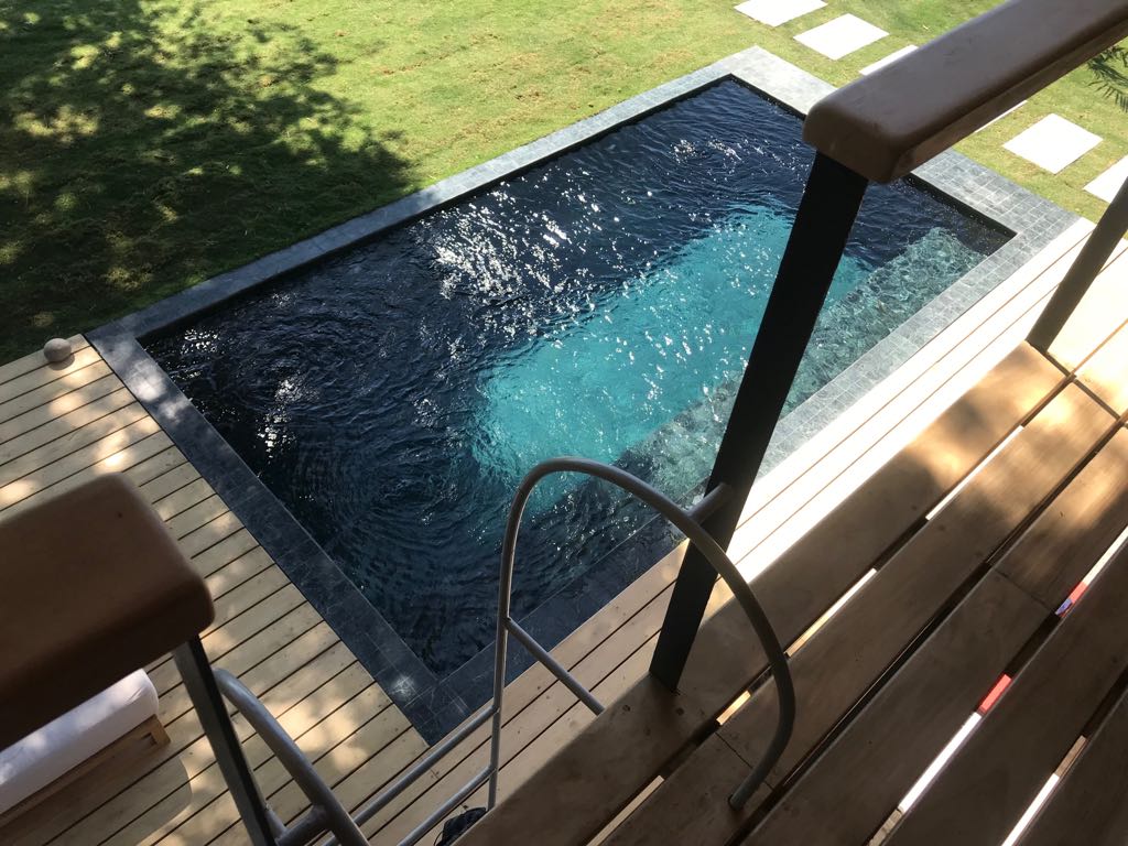 santa teresa, costa rica, pool build, natural green tikal stone