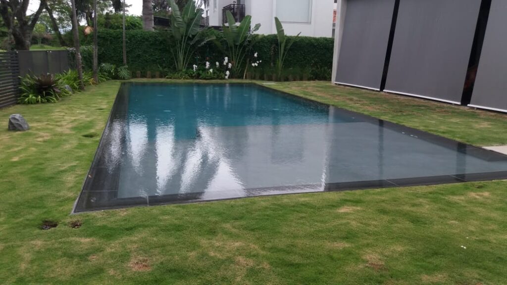 krystalkrete pool finish, french gray, pool builders