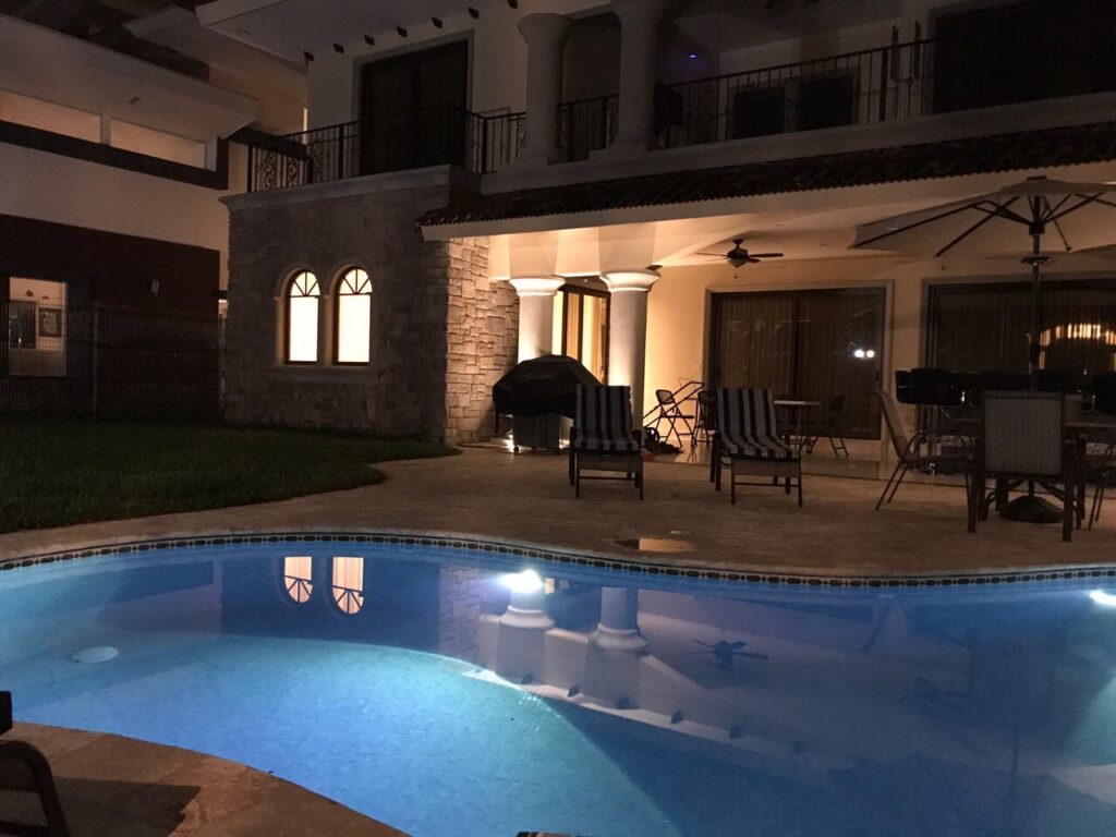 blue tiling pool, and premium lighting