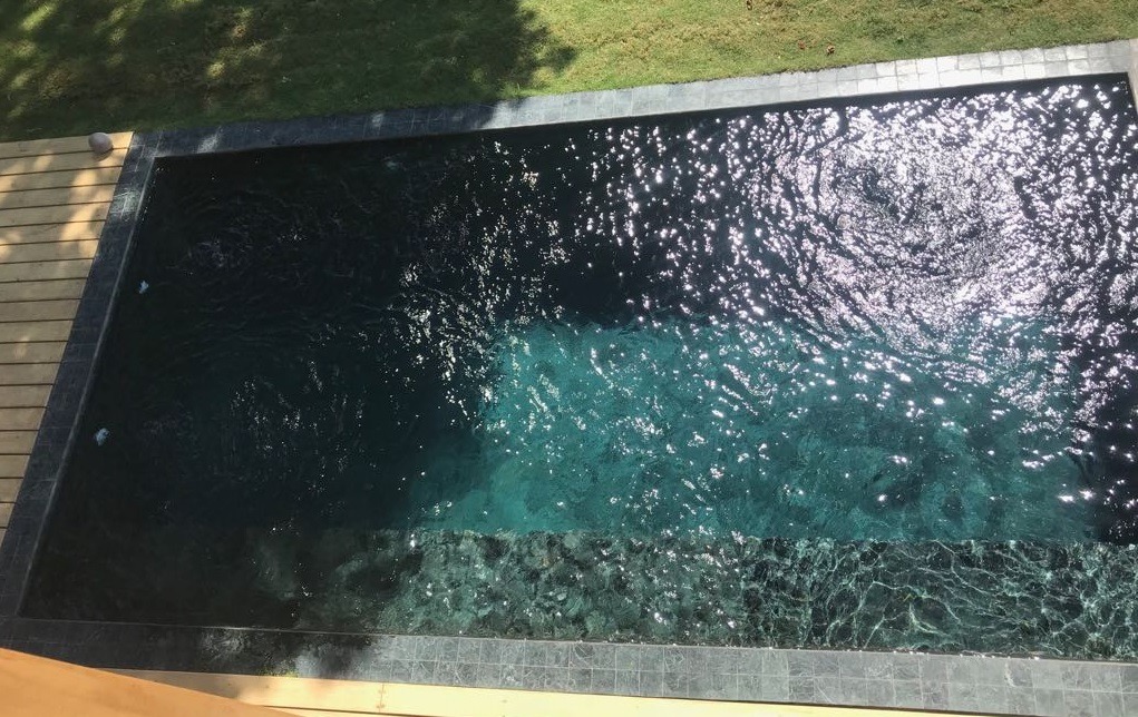 natural green tikal stone, pool construction