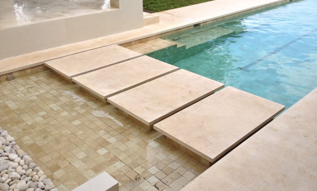 Travertine, for pools