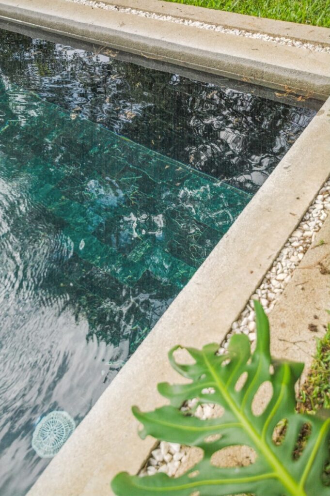 natural tikal, stone finish pool