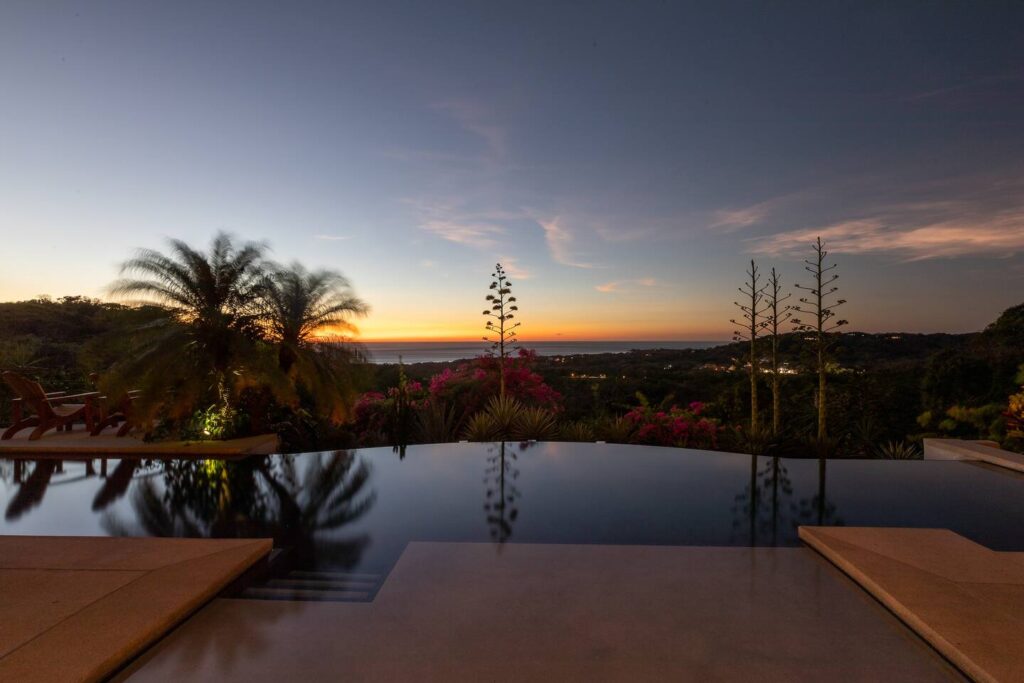 sunset, pool construction